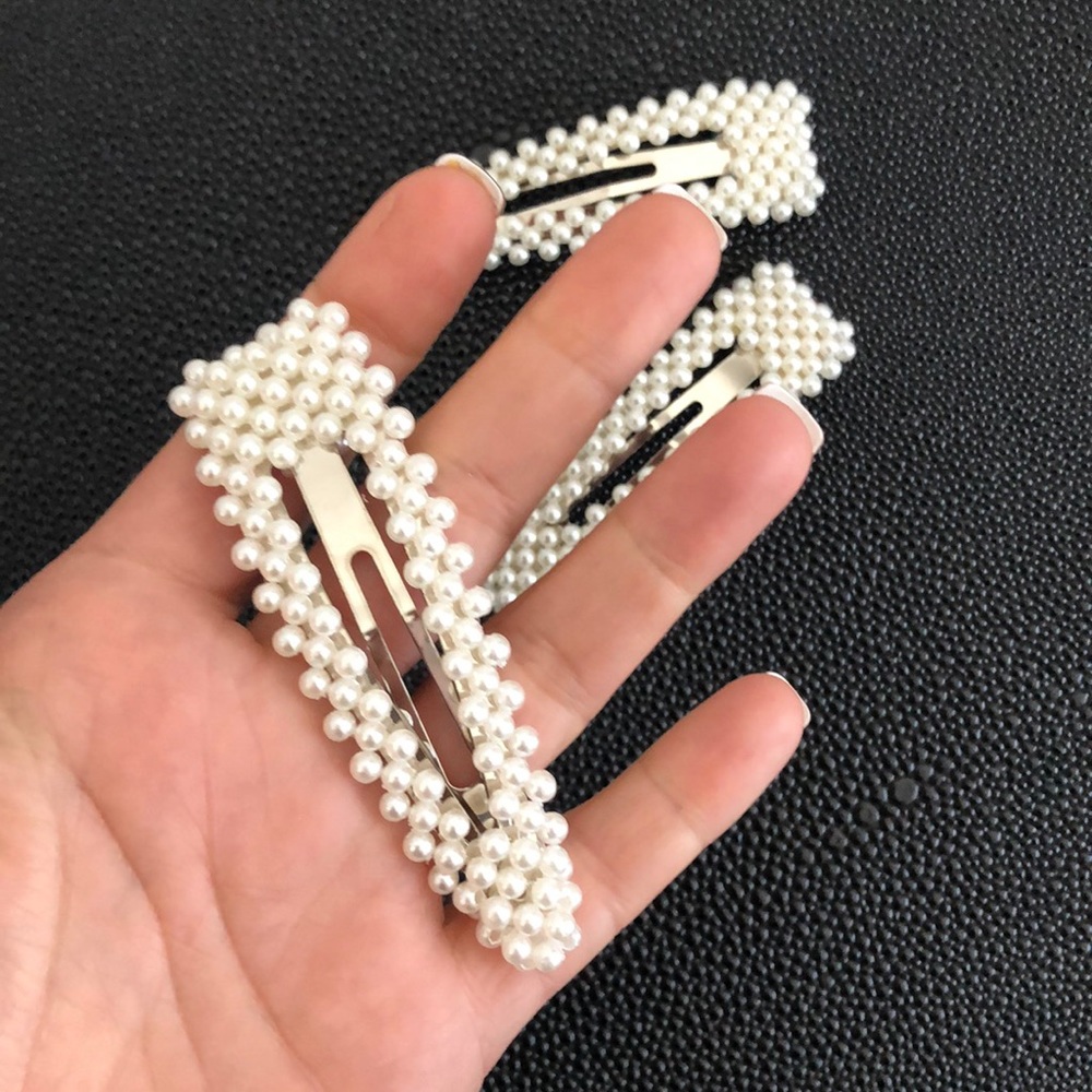 3/$24 Oversized Pearl Barrette Large Hair clip - Picture 7 of 8